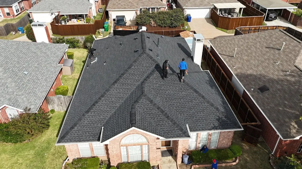 Commercial Roofing work in progress on a Aledo property